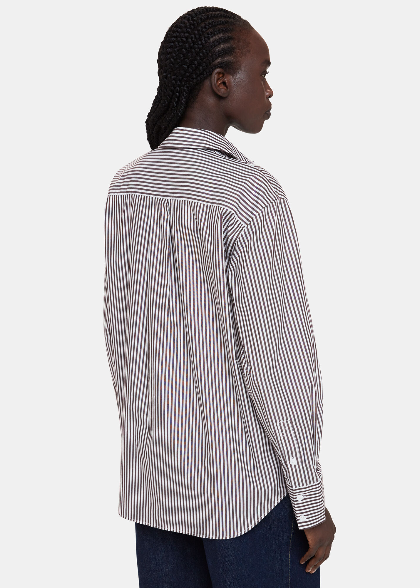Black and white thin striped shirt cheap